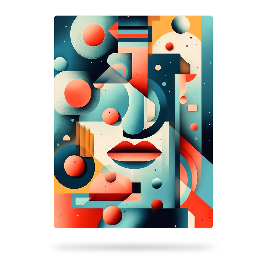 Abstraktes Gemälde - Formen des Gesichts
