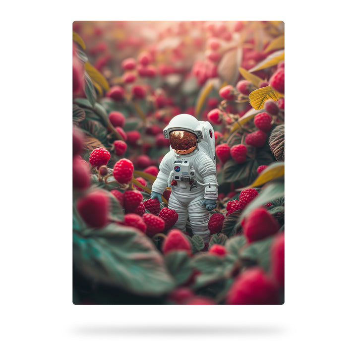 Die Früchte des Weltalls - Astronaut inmitten von Himbeeren