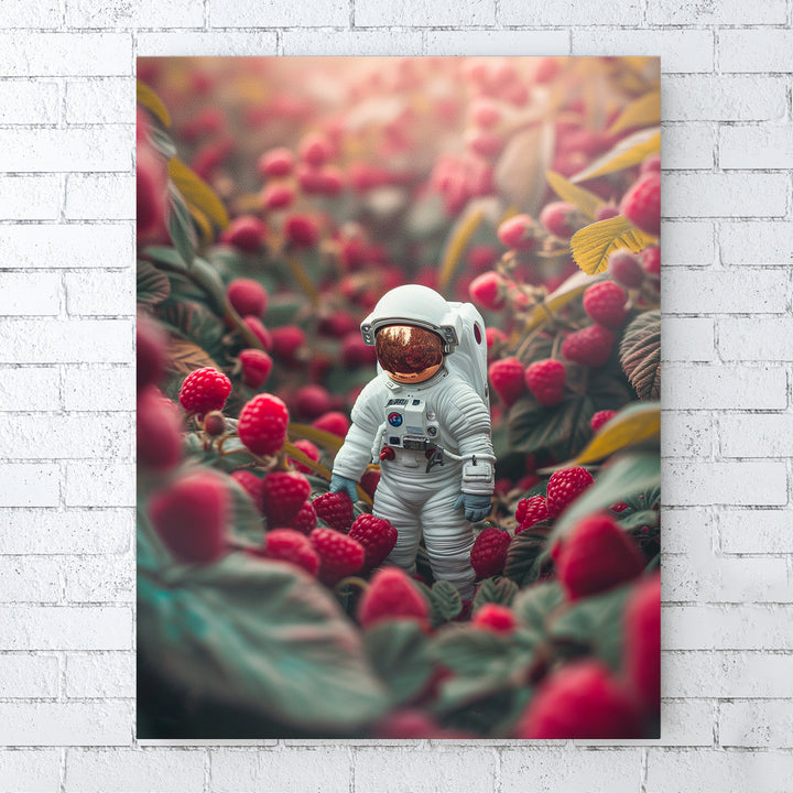 Die Früchte des Weltalls - Astronaut inmitten von Himbeeren