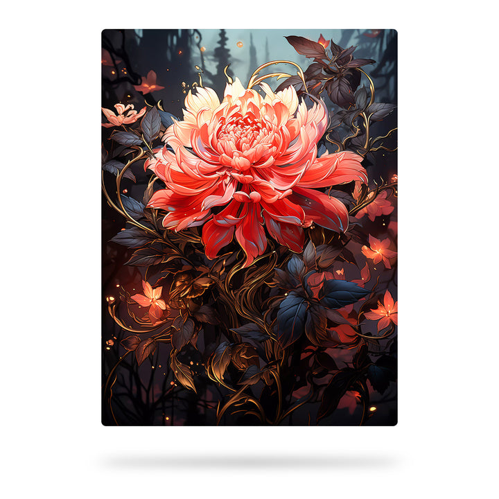 Einsame Schönheit - Blume im Spiel von Rot und Schwarz