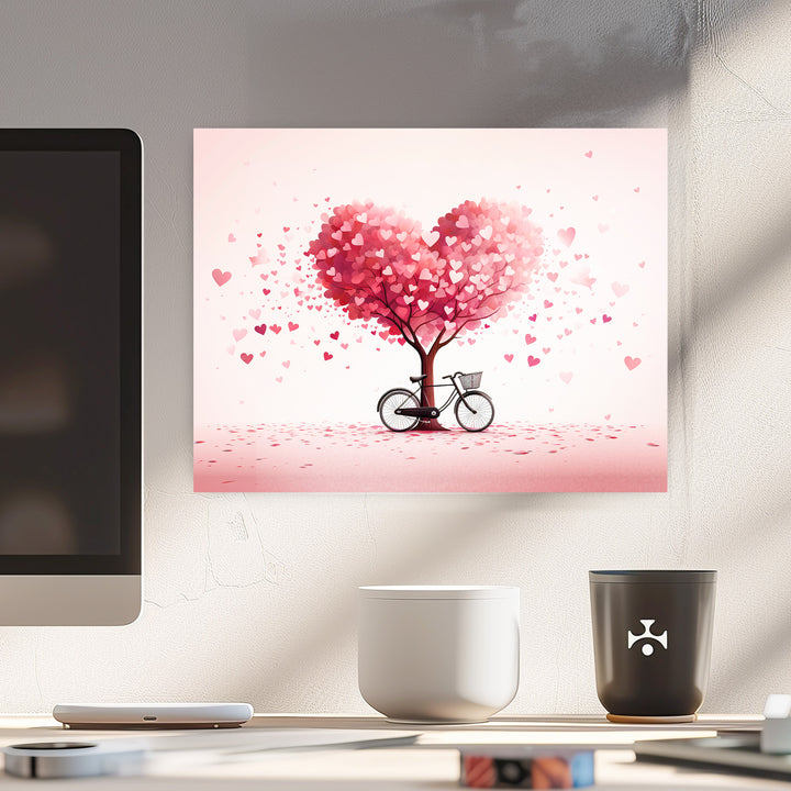 Herzschlag im Drahtesel - Romantische Valentinstag Hintergrundkulisse