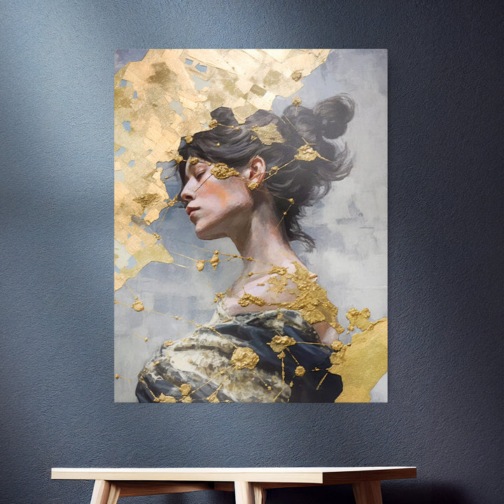 Impressionismus - Frau im Profil mit Gold-Akzenten