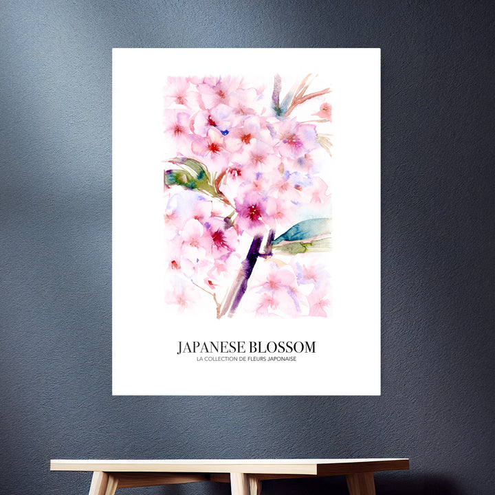 Japanische Blütenkirsche Aquarell - Blumenkollektion