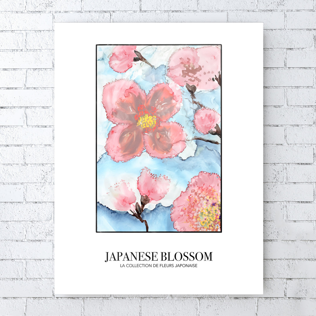 Japanische Blütenkirsche Wasserfarbe - Blumenkollektion