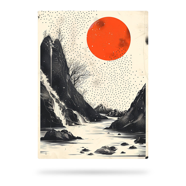 Japanische Kunst - Roter Mond