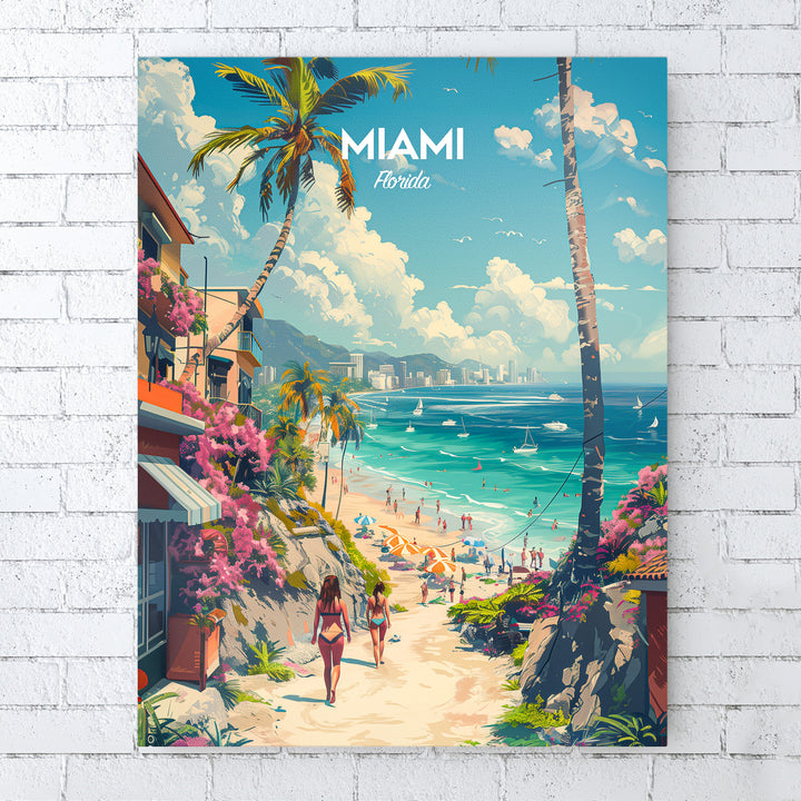 Miami Beach No.3 - Florida USA Reise Poster Illustration