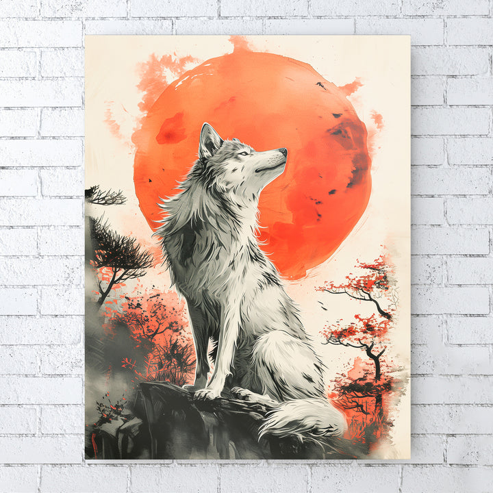 Nachtgebet - Wolf und Roter Mond