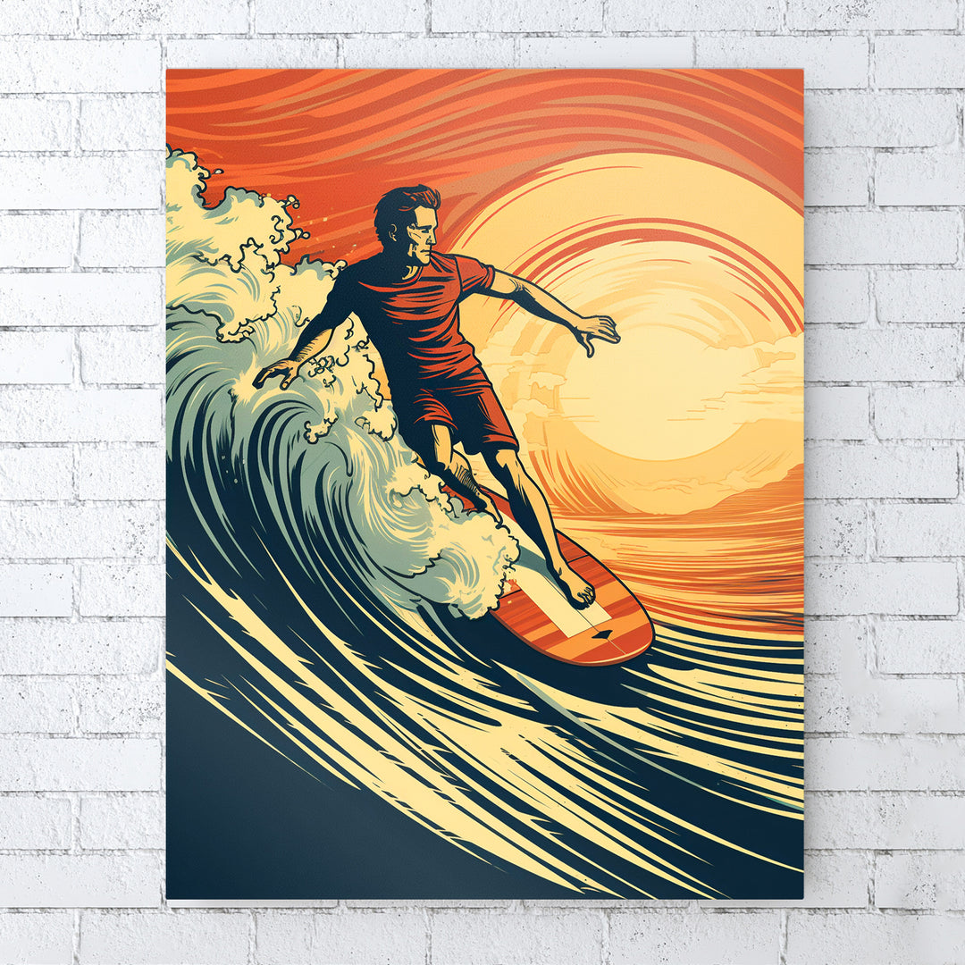 Ozeanischer Ritt - Ein Surfer auf der perfekten Welle