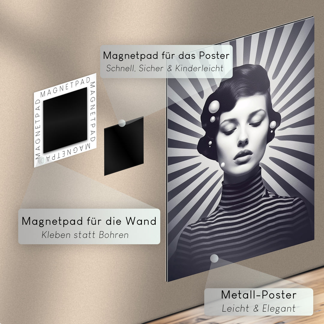 Psychedelic Prism - Schwarz-Weiß Frau Portrait