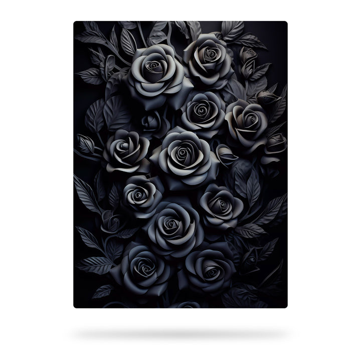 Rosenstrauß der Trauer - Matt schwarze Rosen im Bund
