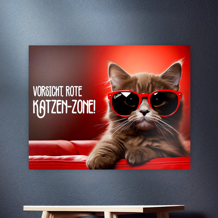 Rote Katzen Zone - Lustige Katze mit roter Brille