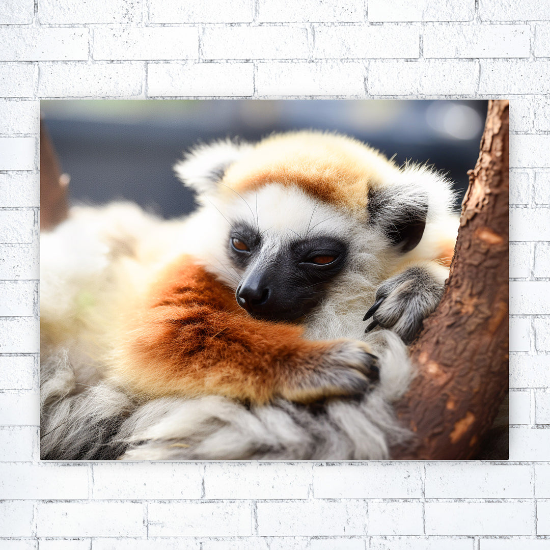 Sifaka Lemur schläfrig