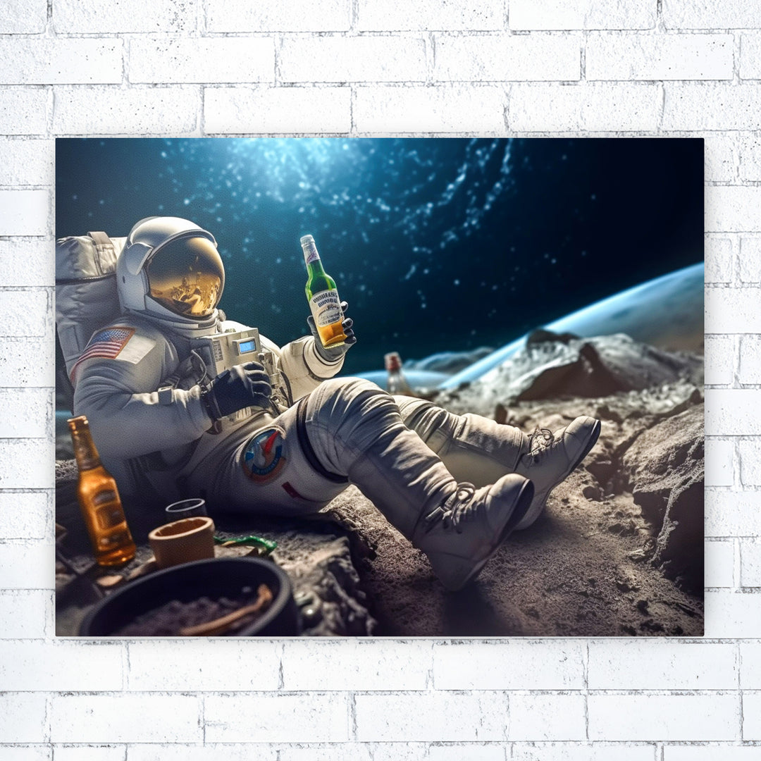 Stellar Suds - Astronaut Genießt ein Bier im Weltall