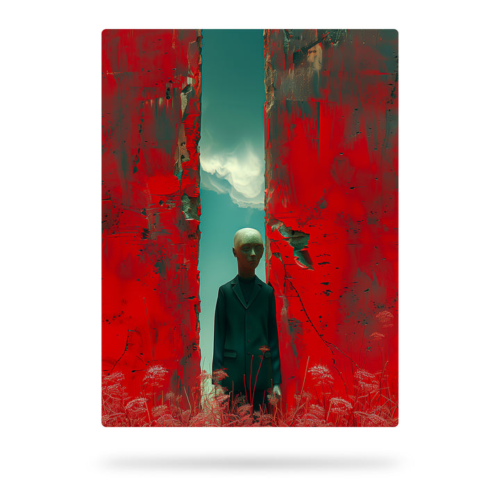Surreale Gestalt der Zinnoberfelder - Eine Vision in Rot