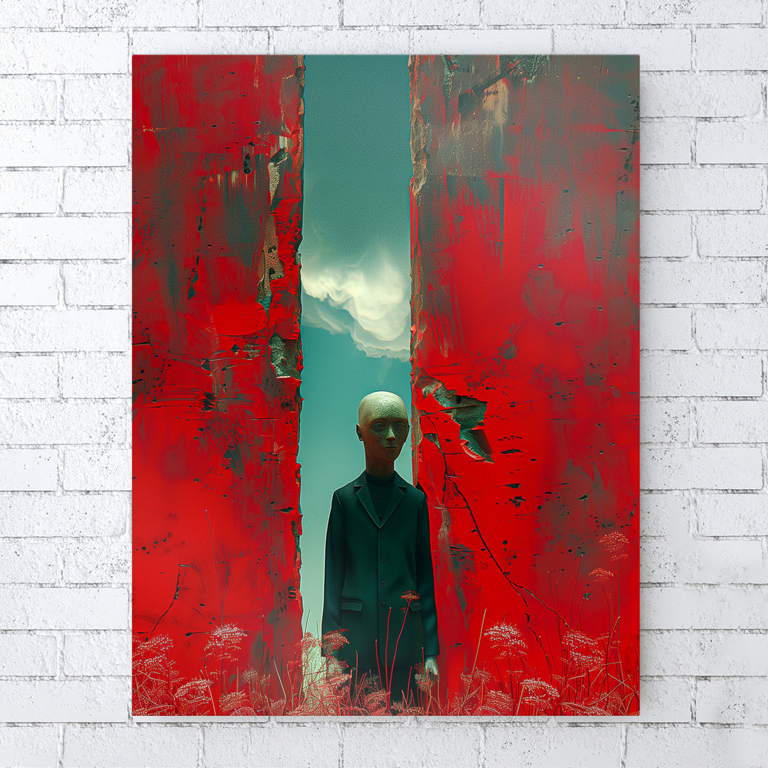 Surreale Gestalt der Zinnoberfelder - Eine Vision in Rot