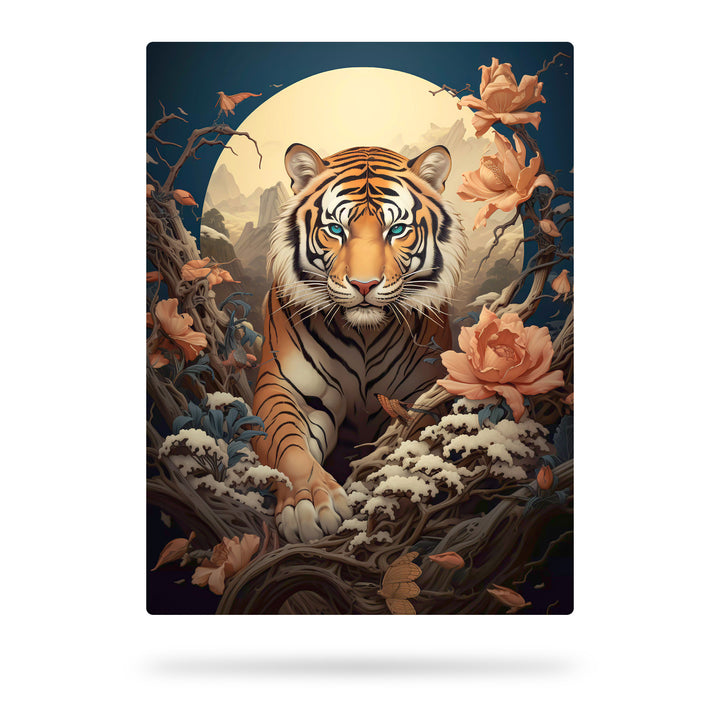 Wilder Pfad - Tiger im Dickicht im traditionellen asiatischen Kunstwerk