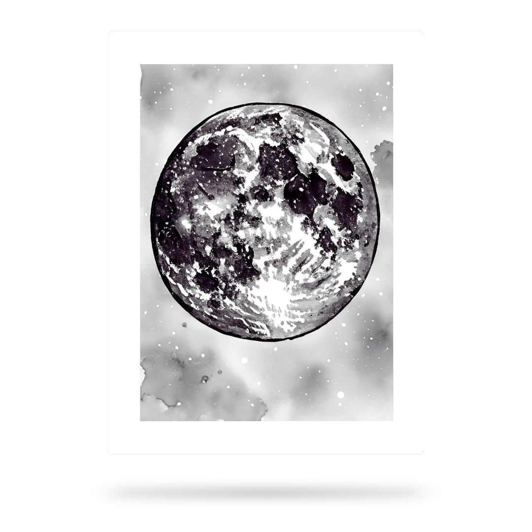 Zeitlose Schönheit - Ein schwarz-weißes Porträt des Mondes