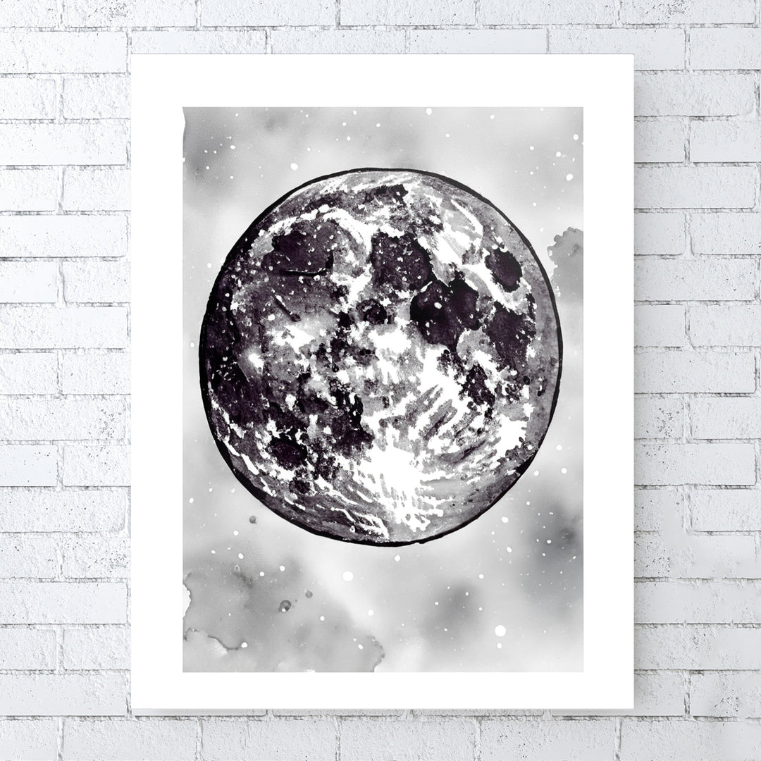 Zeitlose Schönheit - Ein schwarz-weißes Porträt des Mondes
