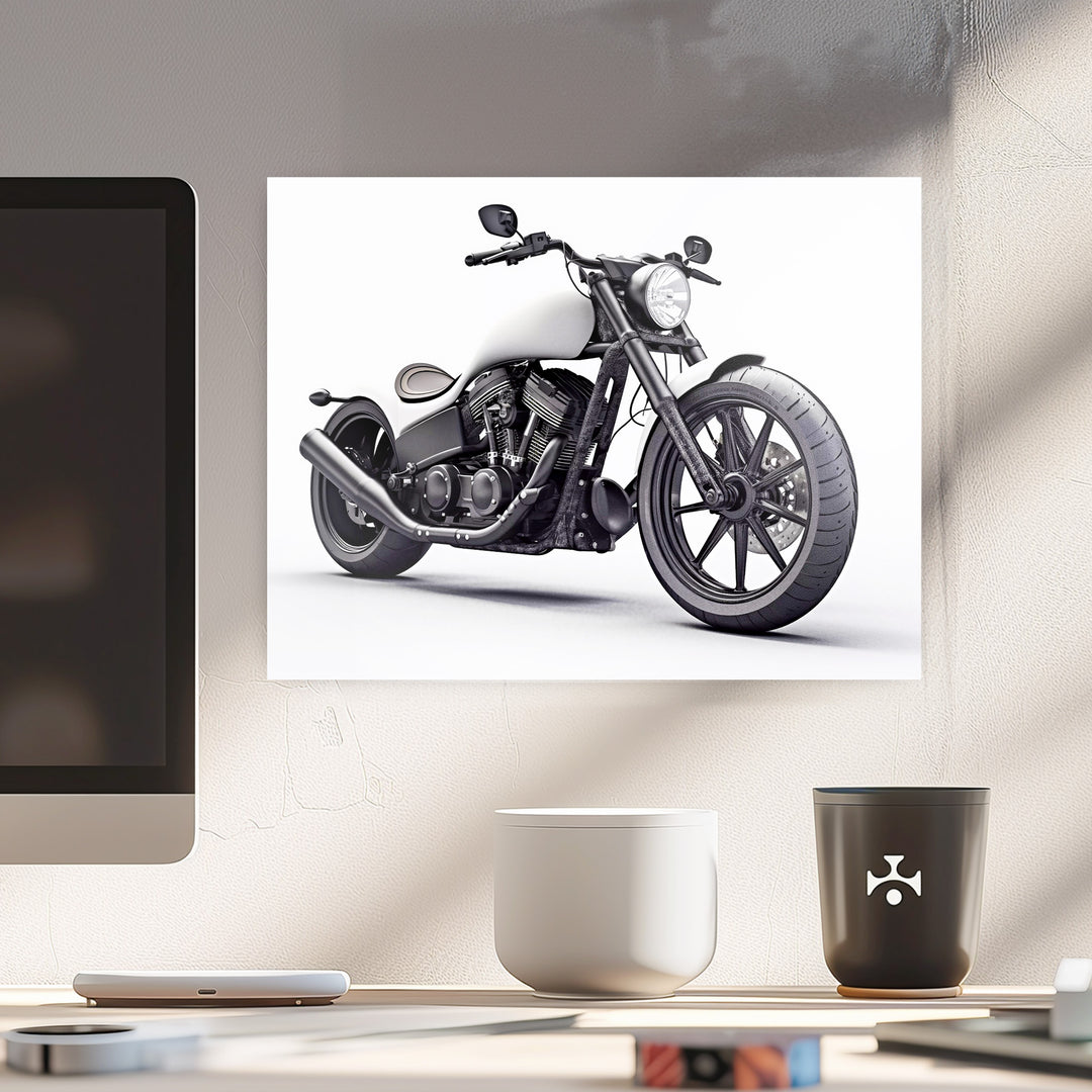 Zweiradkontraste - Stilvolles Schwarz-Weiß Motorrad Design