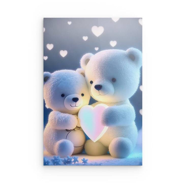 Liebe im Eis - Teddy-Eisbären mit leuchtendem Herz